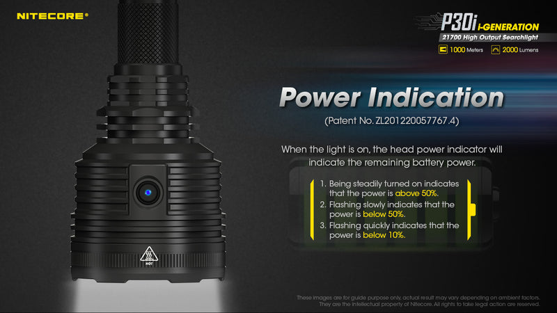 Nitecore P30i iGeneration 21700 High Output Searchlight with power indication