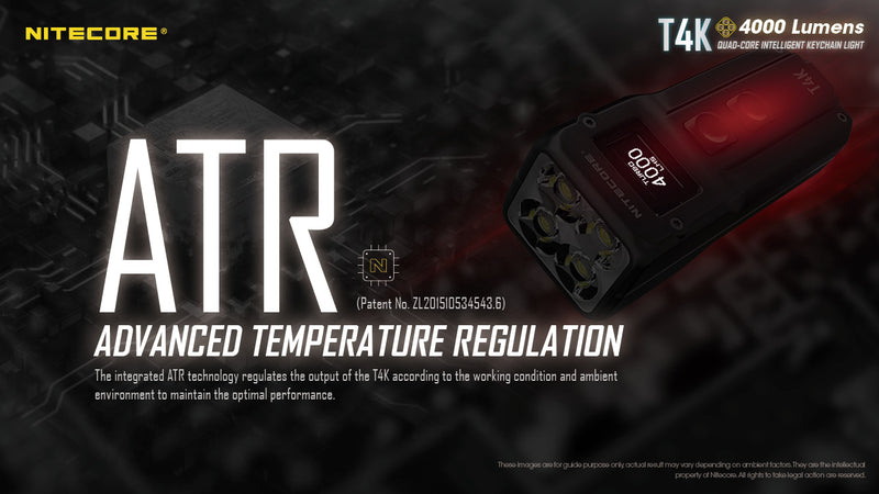 Nitecore T4K Quad Core Intelligent Keychain Light with advanced Temperature Regualtion