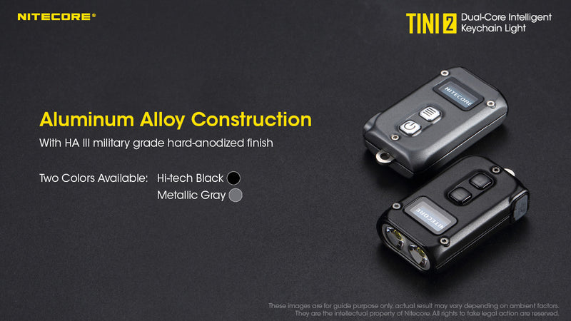 Nitecore TINI2 Keychain light with alumium alloy construction