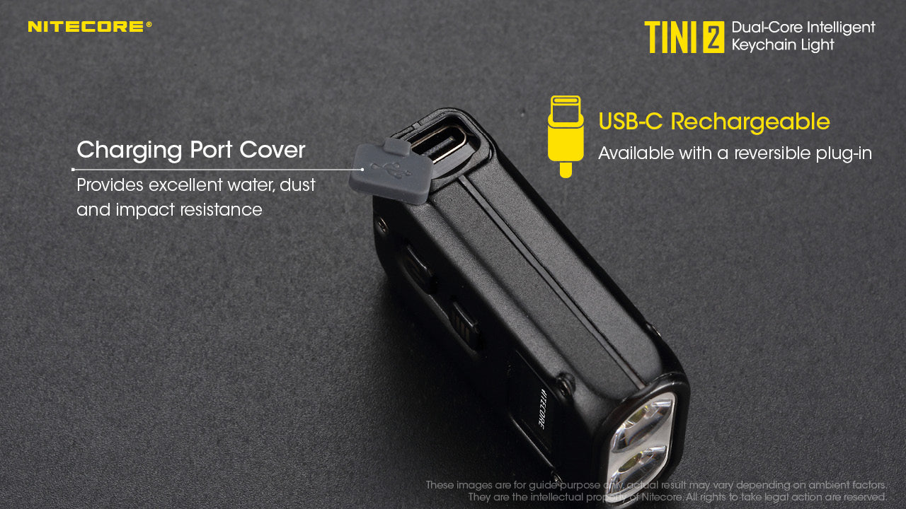Nitecore TINI2 Keychain light with charging port cover