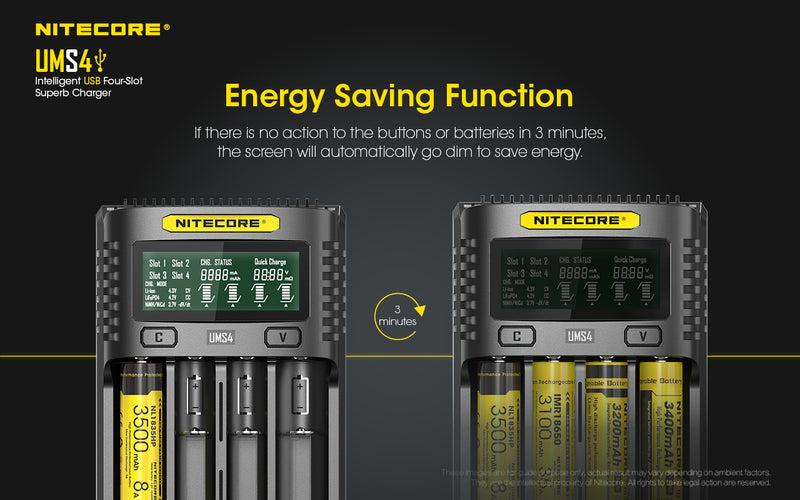 Nitecore UMS4 Intelligent USB Four Slot Superb Charger with Energy saving Function