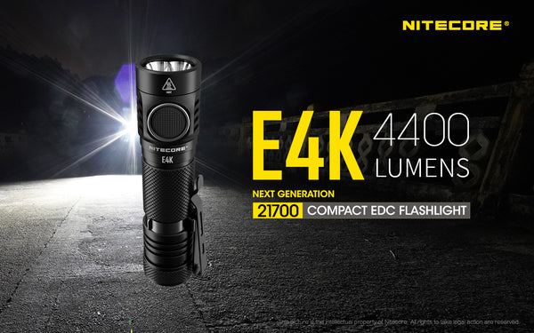 Nitecore E4K Next Generation 21700 Compact EDC flashlight