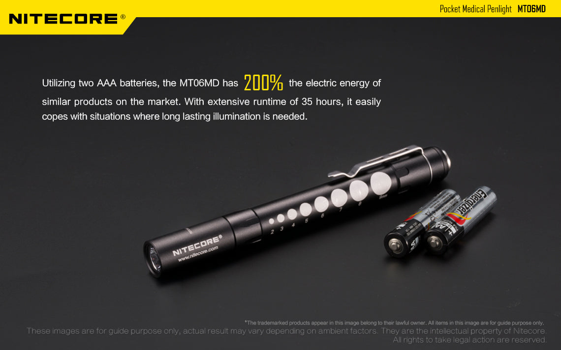 Nitecore MT06MD 180 Lumen Nichia LED Medical Penlight Flashlight for D
