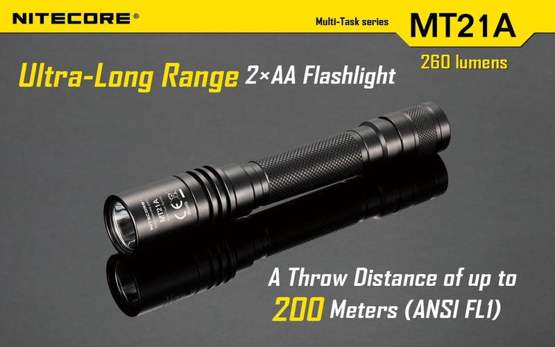 Nitecore MT21A Ultra long range 2 x AA flashlight