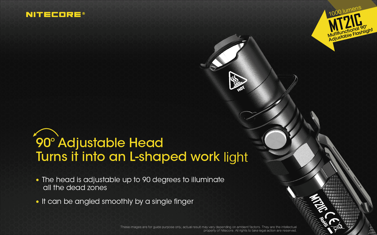 Nitecore MT21C 1000 lumens Multifunctional 90 degrees Adjustable LED F