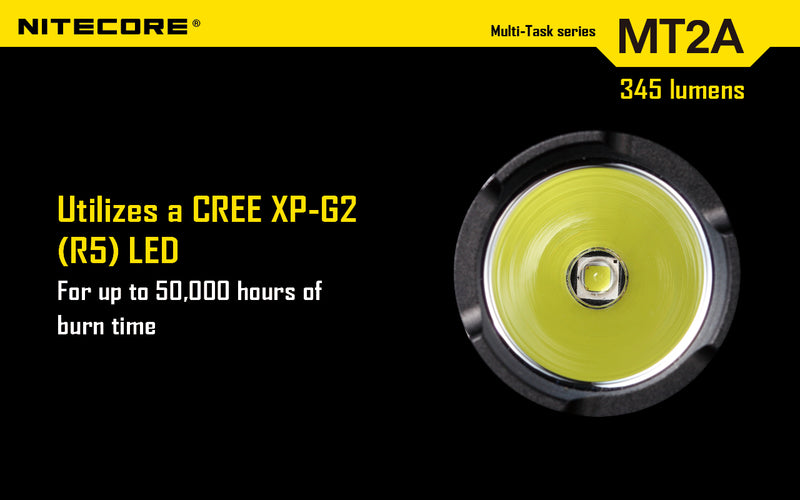 Nitecore MT2A led flashlight has utilizes a Cree XP G2 R5 LED