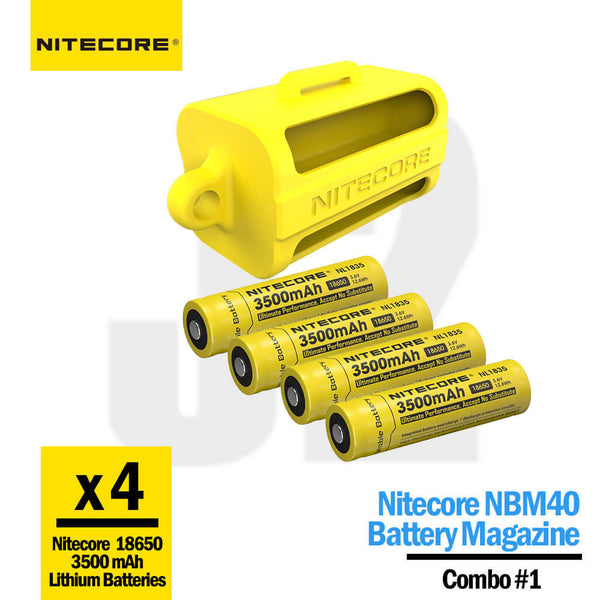Nitecore NBM40 Battery Magazine + Nitecore 18650 3500 mAh Batteries Combo