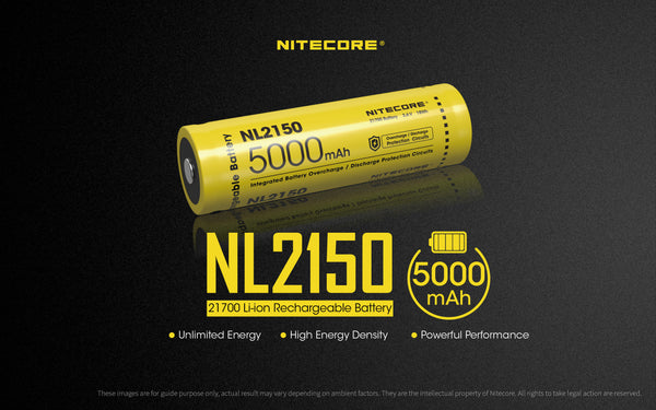 Nitecore NL2150 21700 Li-ion Rechargeable Battery 5000 mAh