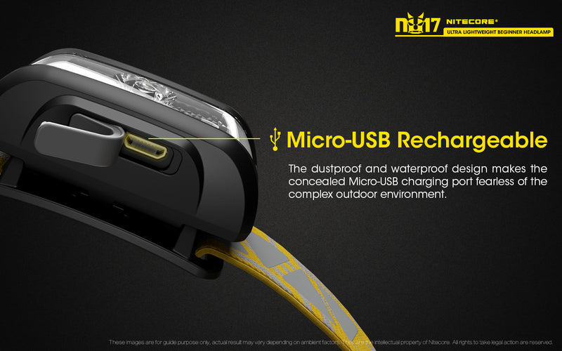 Nitecore NU17 Rechargeable Ultra Lightweight Running Headlamp with Red and White LEDs
