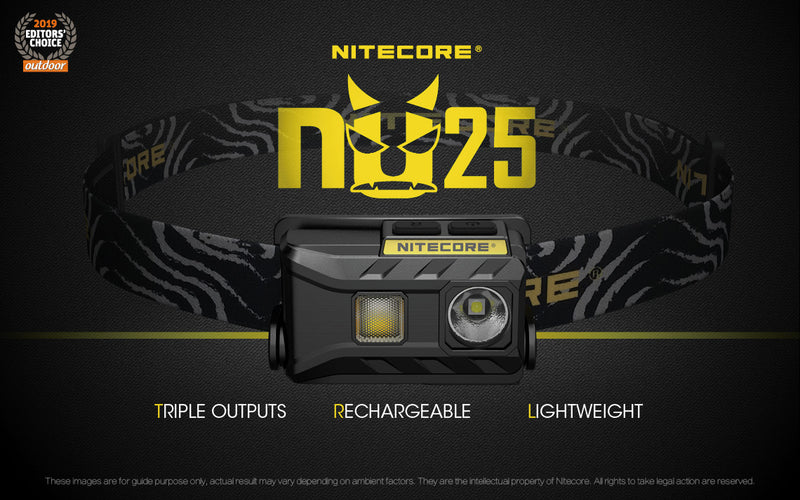 Nitecore NU25 360 Lumens USB Rechargeable Headlamp