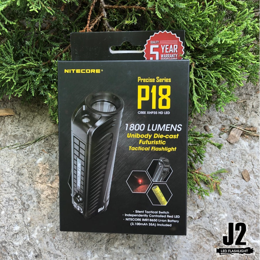 Nitecore P18 Unibody Die-cast Futuristic Tactical Flashlight - 1800 Lumen + Nitecore UI1 USB charger