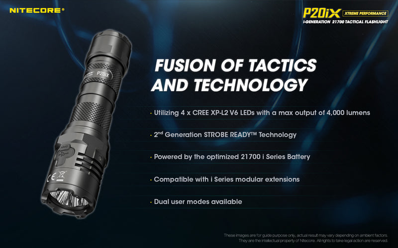 Nitecore P20iX Xtreme Performance i-Generation21700 Tactical Flashlight with 4000 lumens with fusion of tactics and technology
