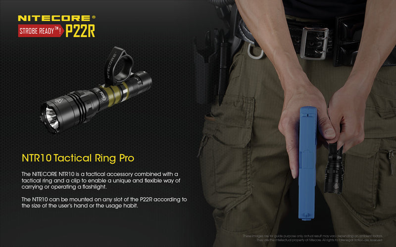 Nitecore P22R Tactical LED Flashlight with NTR10 Tactical Ring Pro