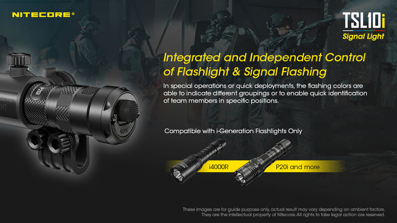 Nitecore Signal Light with Integrated and Independent Control of Flashlight and Signal Flashing.