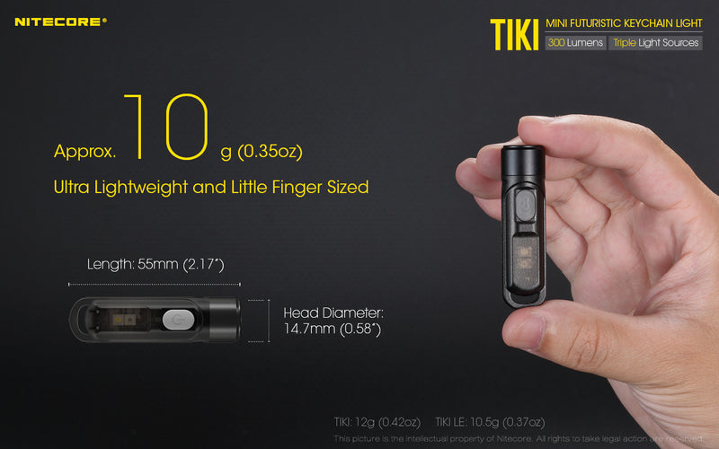 Nitecore Tiki is ultra lightweight and little finger sized