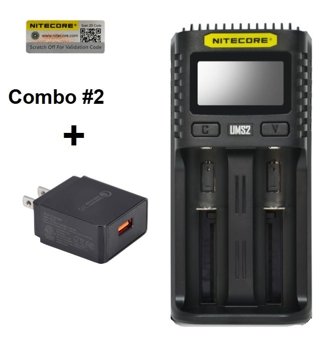 Nitecore UMS2 Intelligent USB Dual Slot Charger - 3A Charging Speed