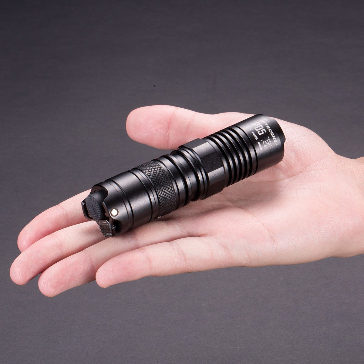 Nitecore P05 460 Lumen Compact LED Self-Defense Flashlight with instant strobe access.