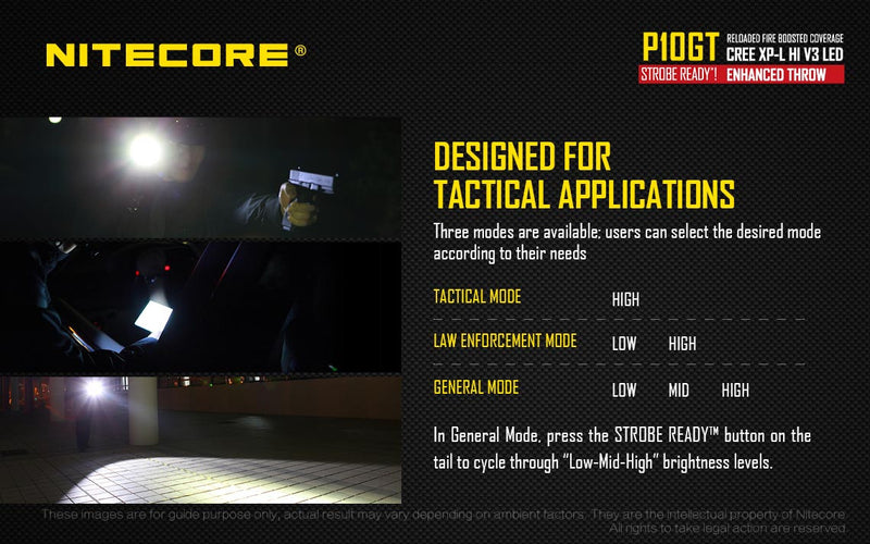 Nitecore P10GT with designed tactical application.