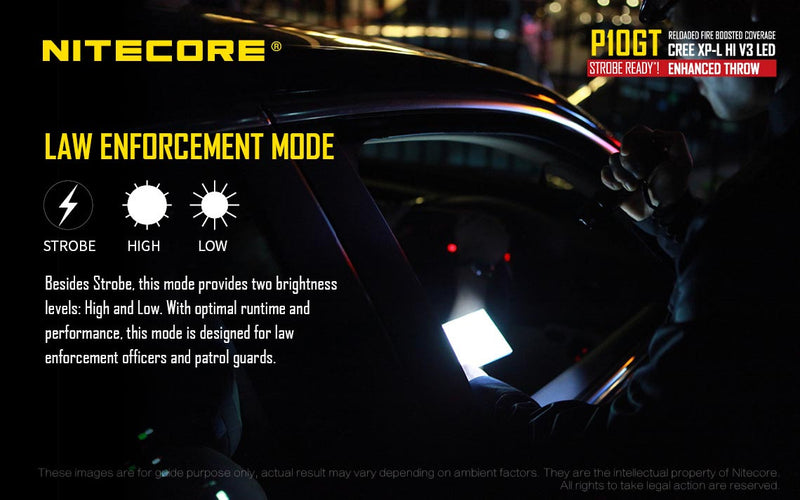 Nitecore P10GT with law enforcement mode.