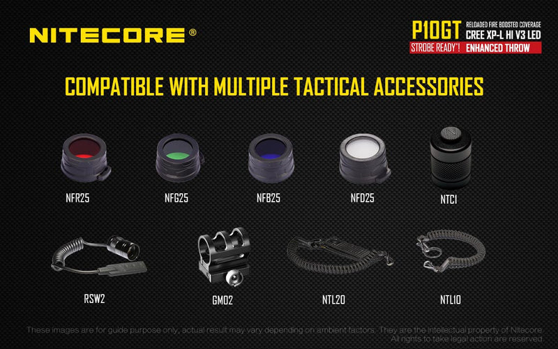 Nitecore P10GT is compatible with multiple tactical accessories.