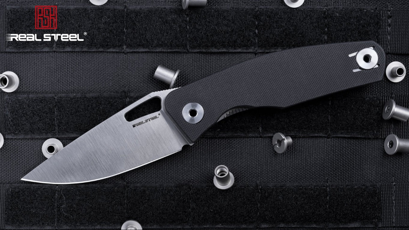 Real Steel Knives The Terra Linerlock Black RS7451 or Carbon Fibre RS7454