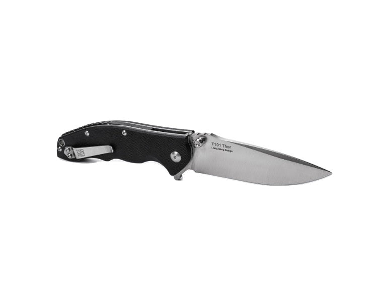 Real Steel T101 Thor Liner Lock Knife Black G-10 (3.75" Stonewash) RS7521