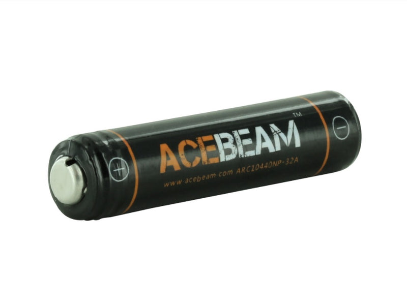 Acebeam 10440 320mAh 3.7V Unprotected High-Drain Lithium Ion (Li-ion) Button Top Battery