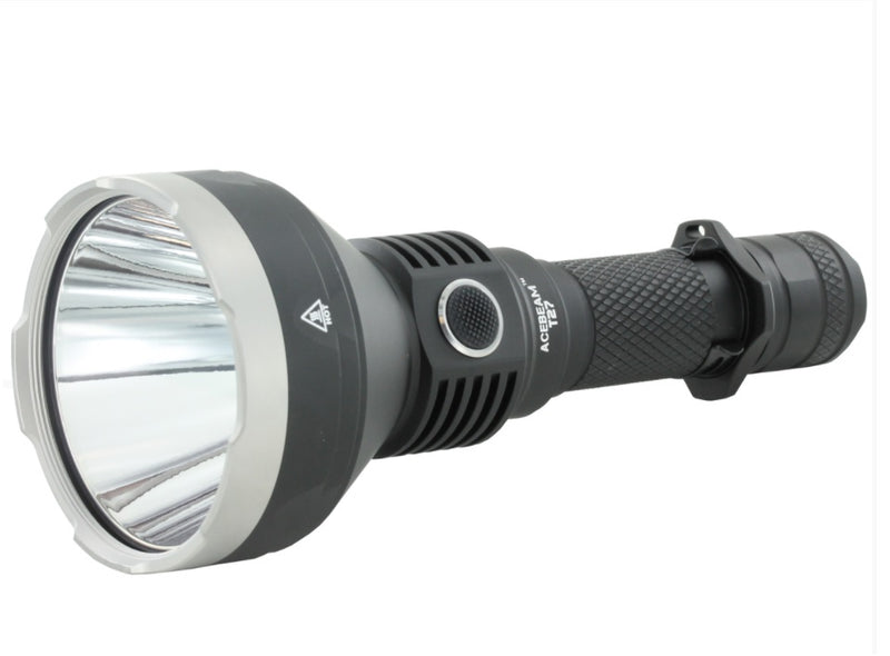 Acebeam T27 ultra long range LED flashlight with a beam that reaches over 3800 Feet