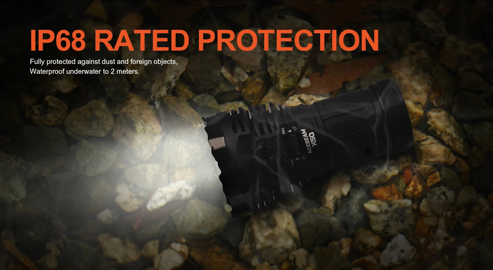 Acebeam X50 V2.0 Flashlight | 45000 Lumens Power Bank & Fast Charging