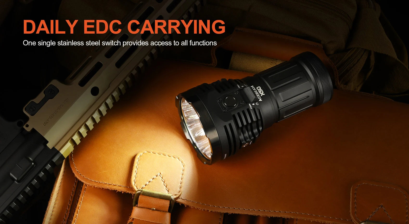 Acebeam X50 V2.0 Flashlight | 45000 Lumens Power Bank & Fast Charging