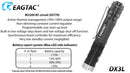 Eagtac Dx3L MK II flashlight with w2200 RC circuit SST70.