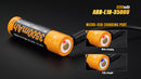 Fenix ARB L18 3500u 18650 lithium battery with micro usb charging port.