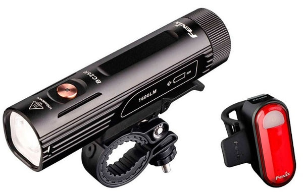 Fenix BC26R Ultra Bright Rechargeable Bicycle Light with Fenix BC05 V2.0 Rear light