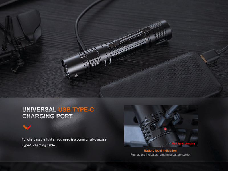 Fenix  PD36R Pro Heavy-Duty Rechargeable Tactical Flashlight with Fenix AOD-S V2.0 mini diffuser tip