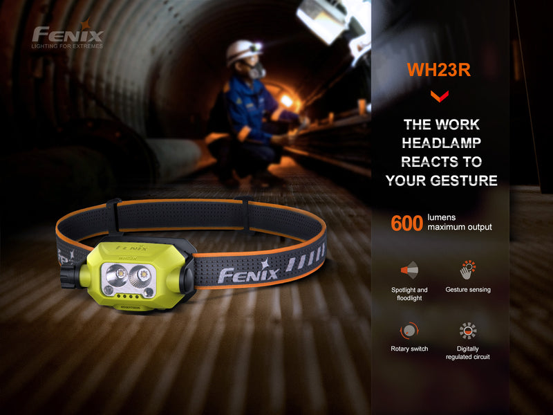 Fenix WH23R Smart Induction Headlamp reacts to your gesture.