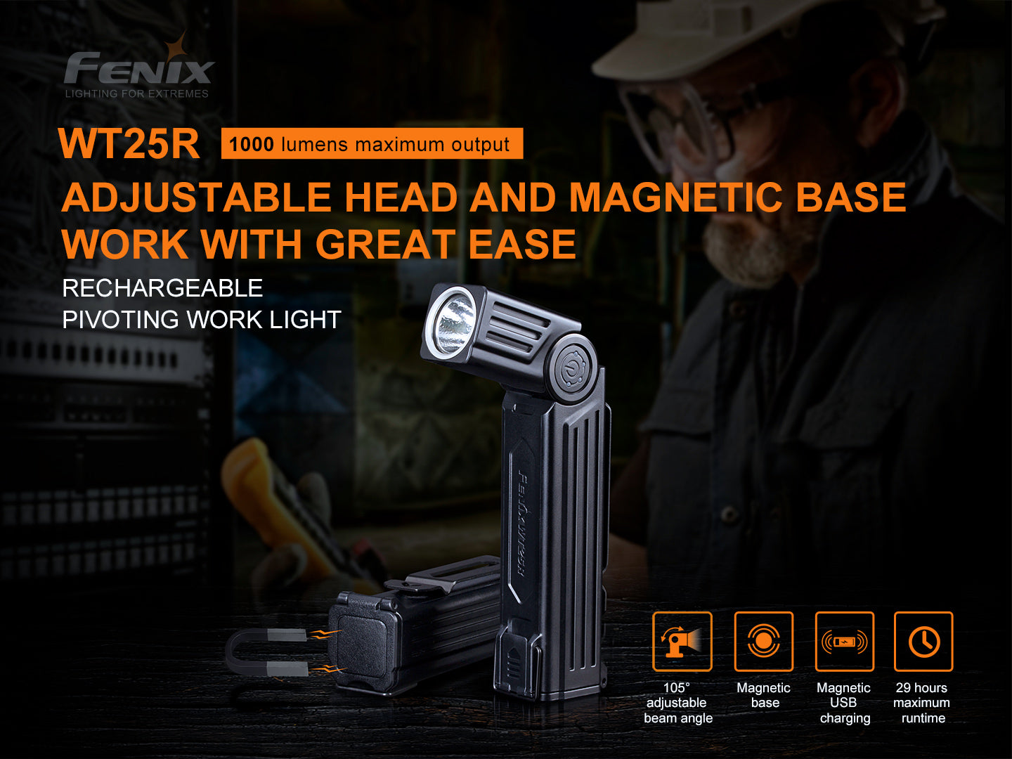 Fenix WT25R Adjustable Head and Magnetic Base Work With Great Ease.
