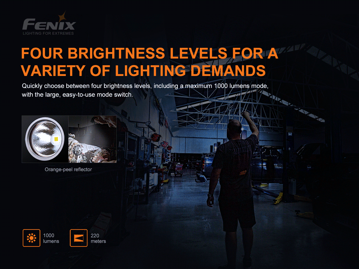 Fenix WT25R Adjustable Head and Magnetic Base Work with Four Brightness Levels For a variety of Lighting Demands