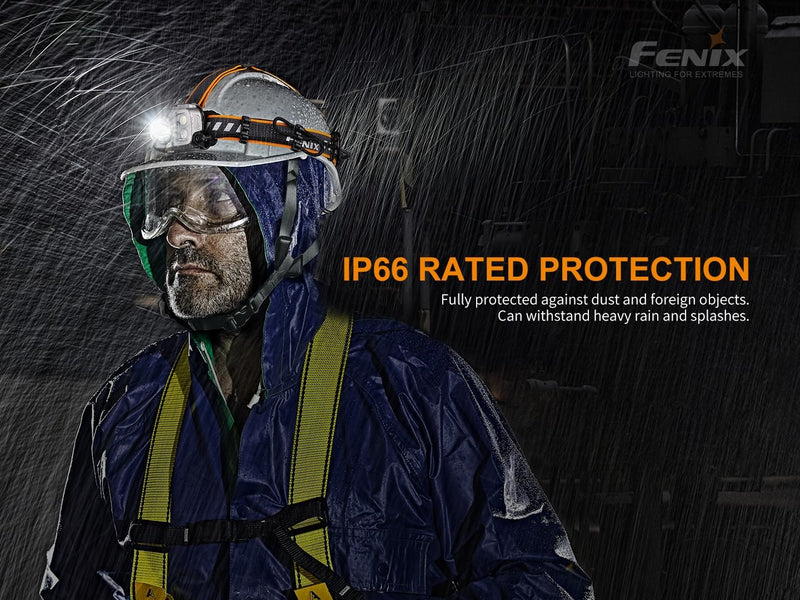 fenix hp16r high performance rechargaeble outdoor headlamp with ip66 rated protection