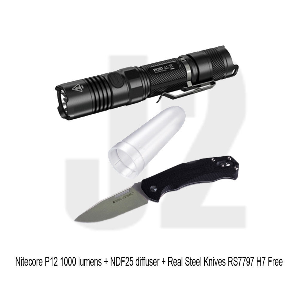 Nitecore P12 1000 lumens + Real Steel Knives RS7797 H7 Free