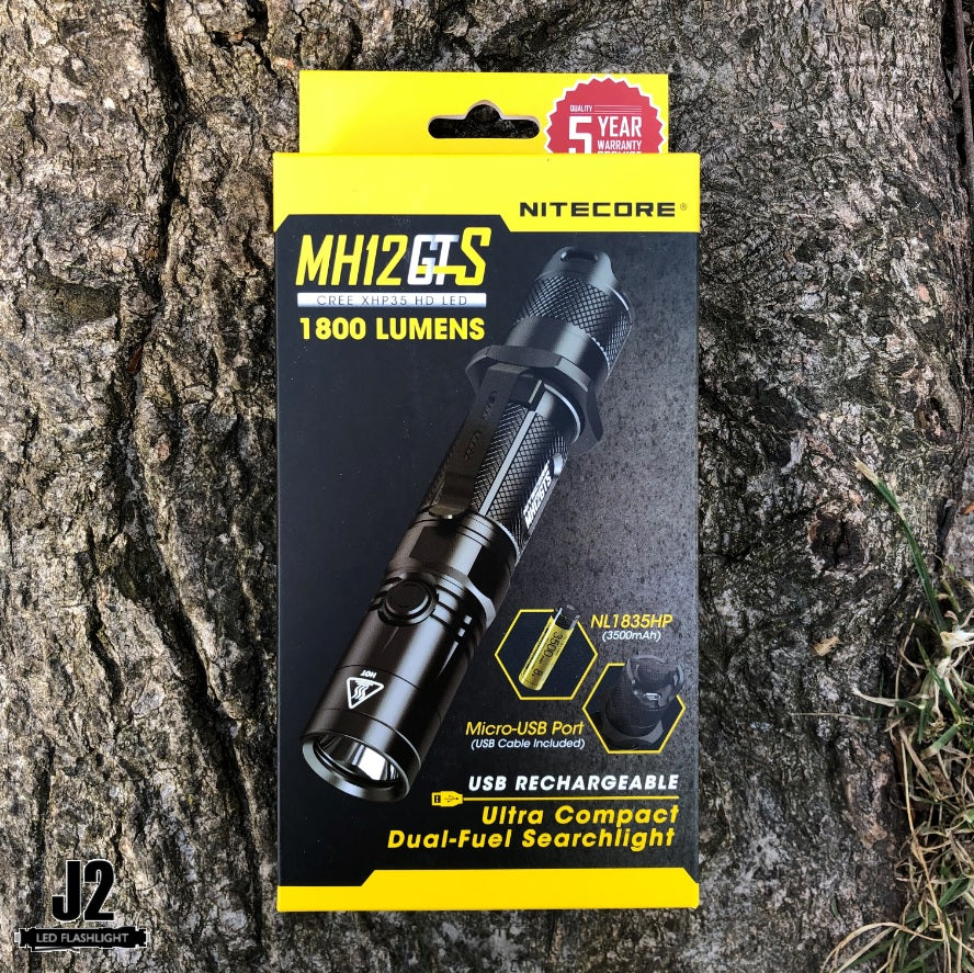 Nitecore MH12GTS Ultra Compact Dual Fuel Search Light with 1800 lumens long throw