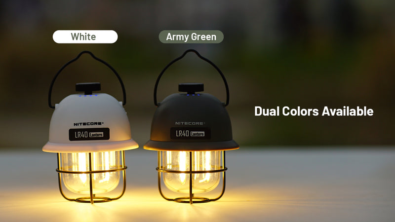 Nitecore LR40 Multifunctional USB C Rechargeable  Camping Lantern with dual colours available.