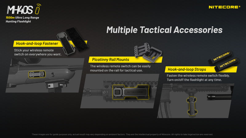 Nitecore MH40S 1500 meters Ultra Long Range Hunting Flashlight with Multiple Tactical Accessories.