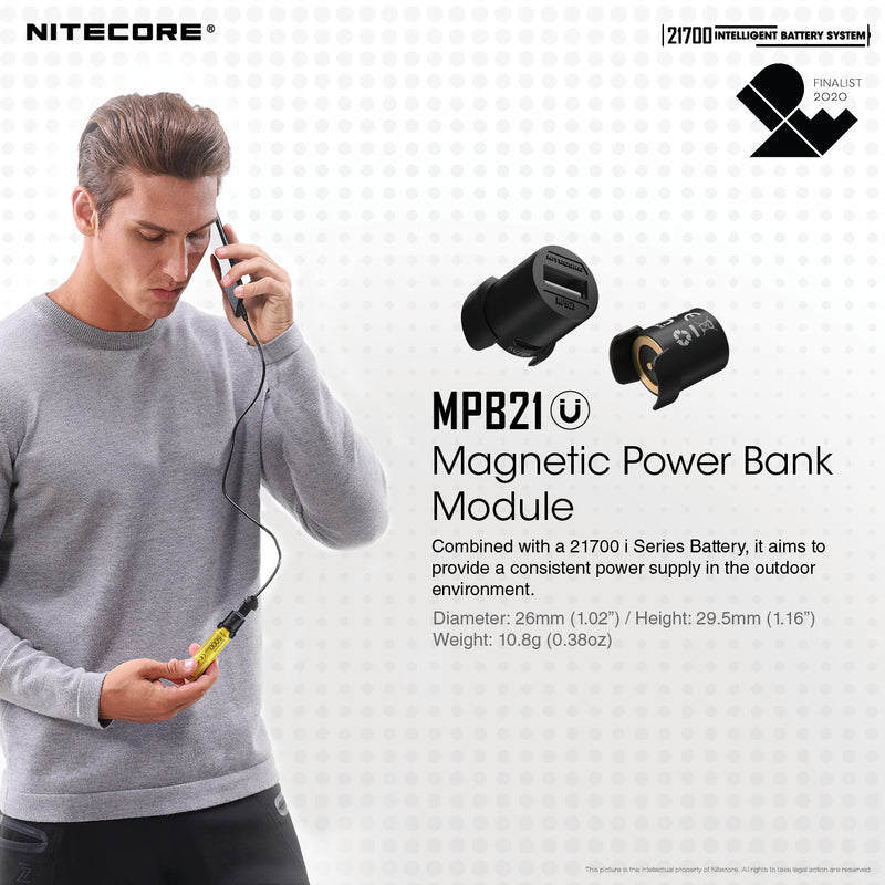 NITECORE MPB21 21700 Intelligent Battery System with Nitecore NL2150HPi battery