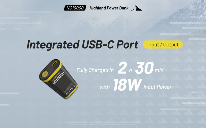 Nitecore NC10000 Highland Power Bank is integrated USB C Port.