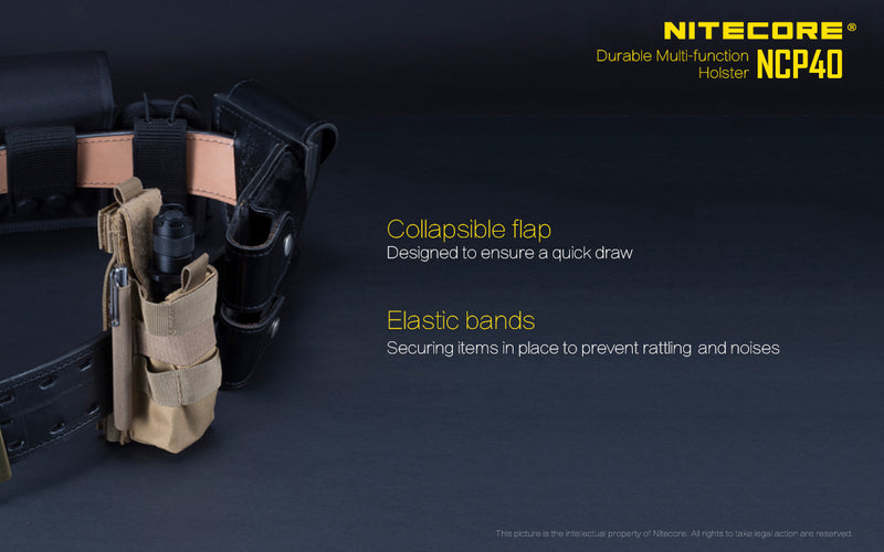 Nitecore NCP40 Holster Durable Multi Function Holster with collapsible flap.