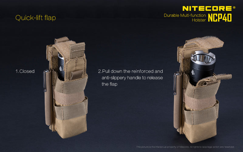 Nitecore NCP40 Holster Durable Multi Function Holster with quick lift flap.