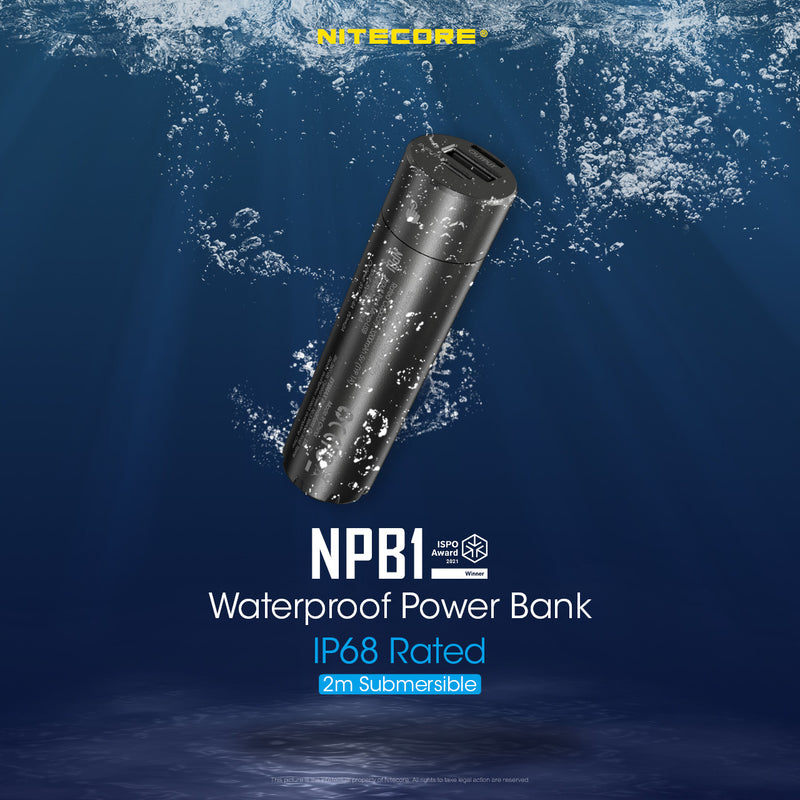 Nitecore npb1 is a waterproof power bank rated ip68