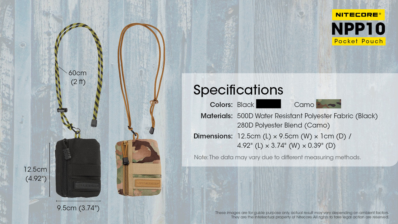 Nitecore NPP10 Pocket Pouch in Camo or Black