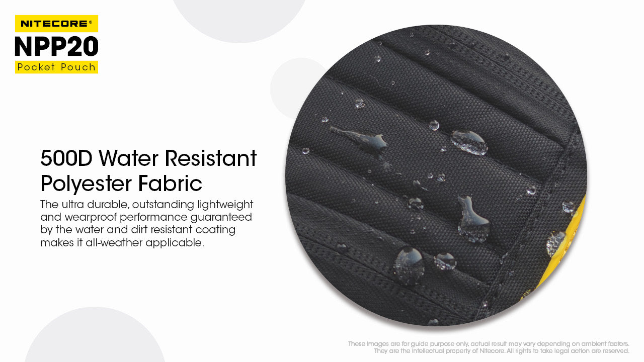 Nitecore NPP20 Pocket Pouch with 500 D water Resistant Polyester Fabric