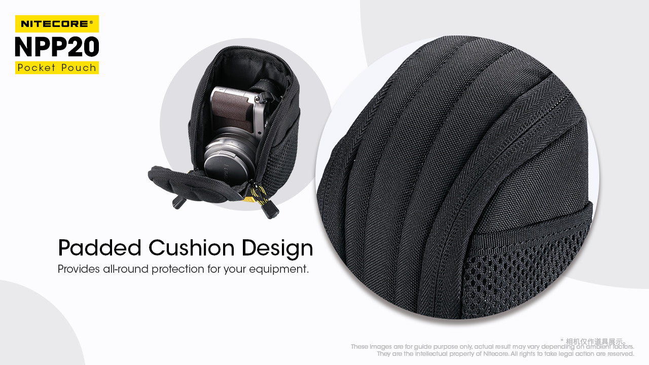 Nitecore NPP20 Pocket Pouch with padded cushion design.